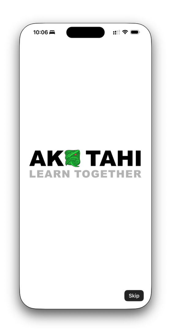 Ako Tahi Tamariki app home screen
